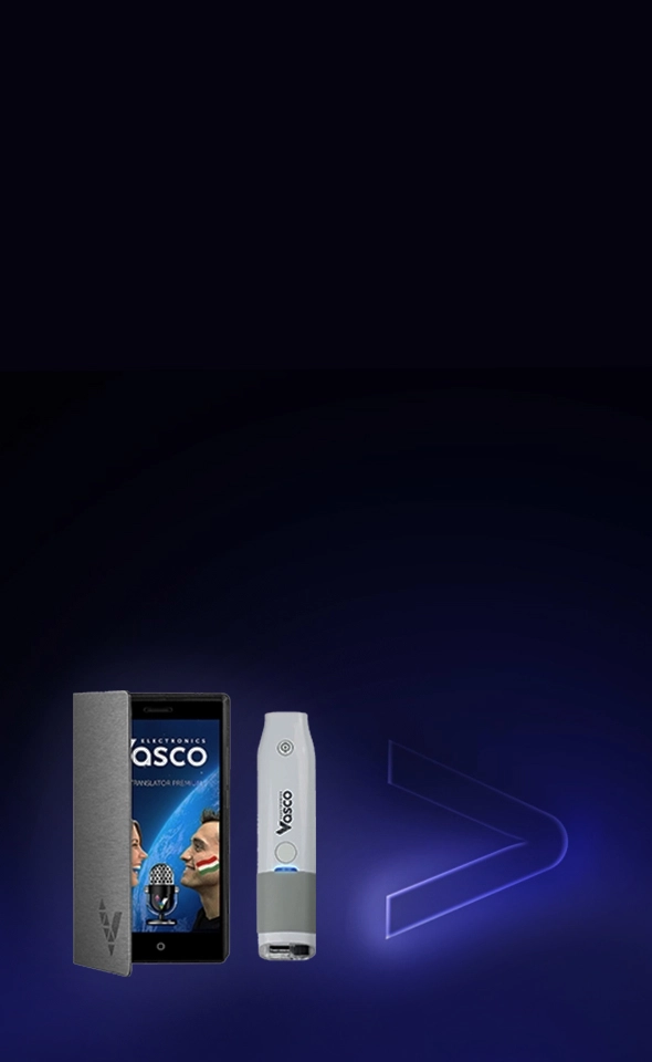 Vasco Translator Premium 5” – kädessä pidettävä käännöslaite.