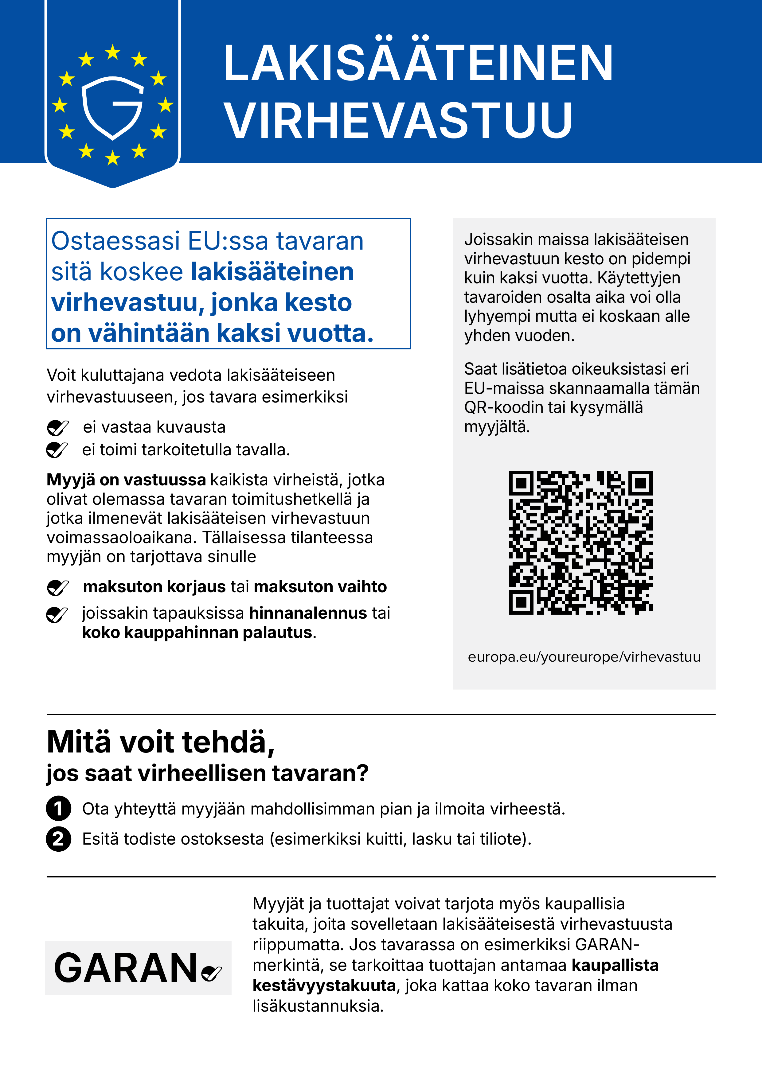 Lakisääteiset takuuoikeutesi